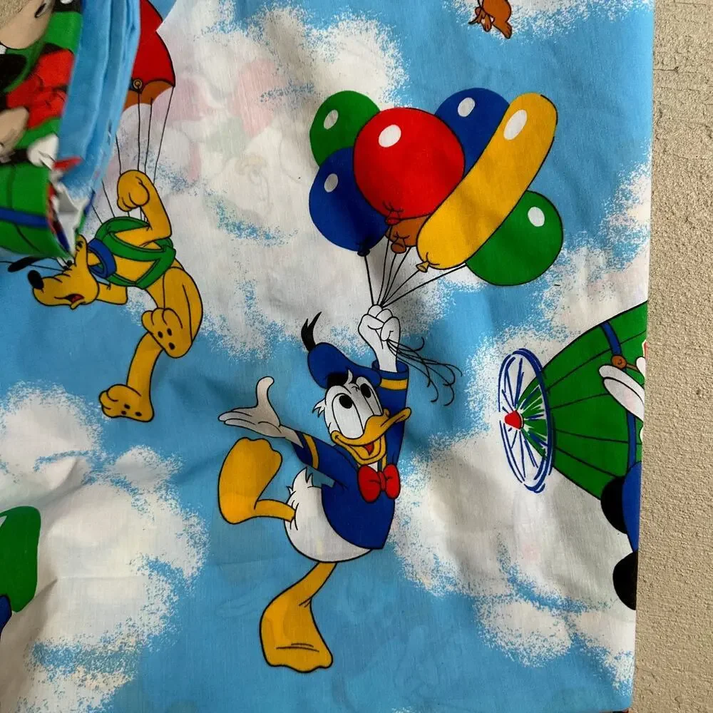 VTG 1980’s Pacific Disney Mickey Air Mobile Twin Size Sheet Flat